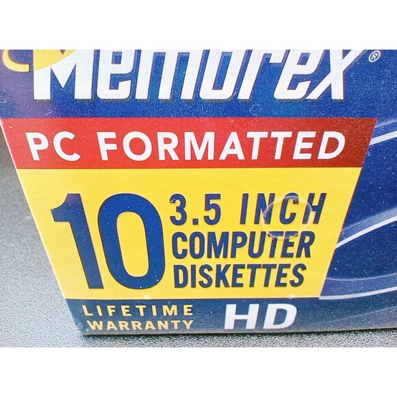 Memorex PC Formatted 3.5 Inch Computer Diskettes 10-Pack HD IBM 2SHD Vintage - Picture 4 of 16